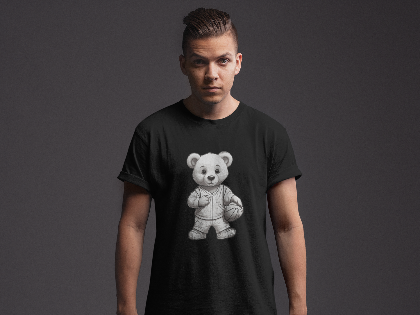 Herren T-Shirt „Basketball-Bär“ – Urban Style trifft Sports Vibes